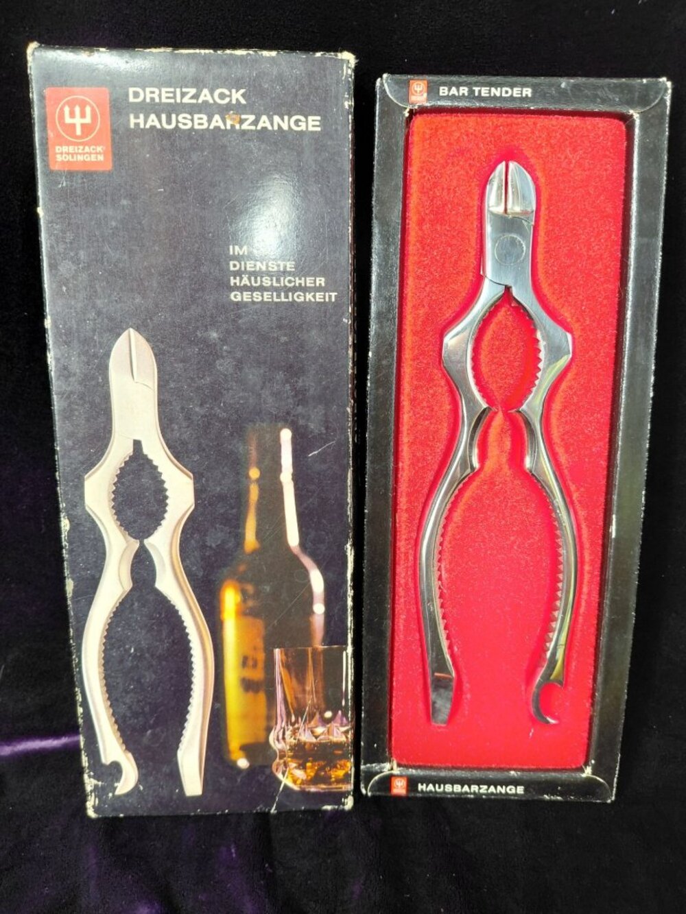 Dreizack Solingen Germany Stainless Steel Hausbarzange Bar Tongs W/ Original Box